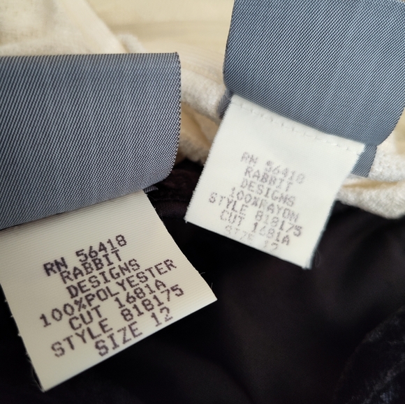 VINTAGE Rabbit Rabbit Rabbit Crushed Velvet Dress - Picture 9 of 9